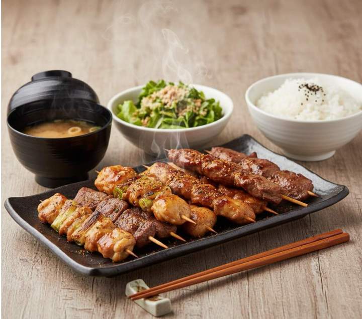 Menu brochette japonais pourquoi soupe salade riz